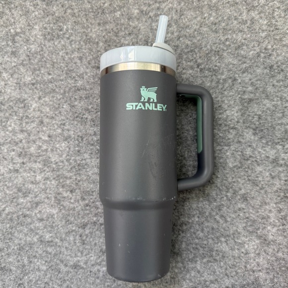 Stanley 30 oz Tumbler with Handle Straw Dark Gray Insulated - Picture 2 of 6